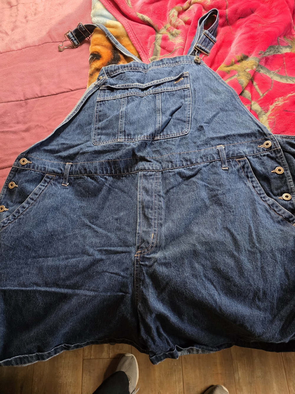 Venezia Dark Blue Denim Short Overalls